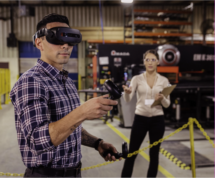 Employees training with augmented reality